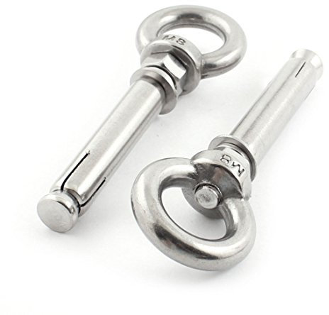 Aexit M8 x Schrauben 105 mm Edelstahl roh Stil Schild Anchor Passschrauben Eye, 2 Stück