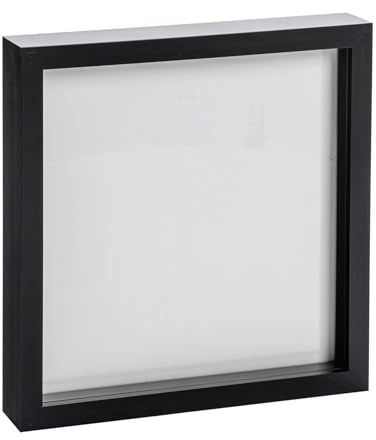 Nicola Spring 3D Shadow Box Photo Frame - 20 x 20 (50 x 50cm) - Pack of 1 - Black 3D Photo Picture Frame Box Large Display Case for Object, Crafts, Keepsakes, Wedding, Graduation