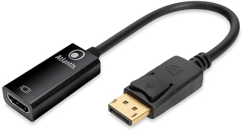 ATLANTIS A04-DP_HDMI adattatore Display Port (DP) a HDMI, 4K 1080p 60 Hz, maschio-femmina per connettere PC/Notebook/MAC con uscita Display Port a Monitor,Projettore con ingresso HDMI. Cavo 18 cm.
