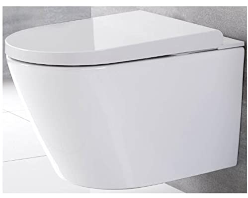 Milano Luxus White Ceramic Wall Hung Japanese Bidet Toilet WC and Soft Close Seat