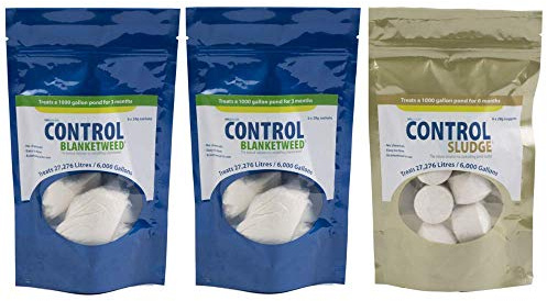Swell Control Sludge and Blanketweed 3 Pack. Pond Clear Water Treatment, Pond Algae Remover, Sludge Remover and Pond Cleaner
