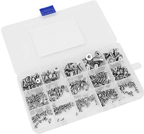 Vite a sei pannelli cava 320 pezzi, bullone a testa piatta a testa svasata, viti piatte in acciaio inossidabile, bullone di fissaggio con kit di assortimento, M2 M2.5 M3 M4 M5 M6