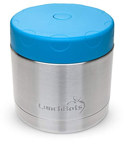 LunchBots 16oz thermos Stainless Steel Wide Mouth - Insulated thermos With Vented Lid - Keeps Food Hot or Cold for Hours - Leak-Proof Portable Thermal Food Jar is Ideal for Soup - 16 ounce - Aqua