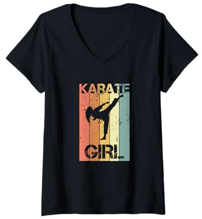 Women's Karate Girl Women's Children's Karate Suit for Karate Kids V-Neck T-Shirt