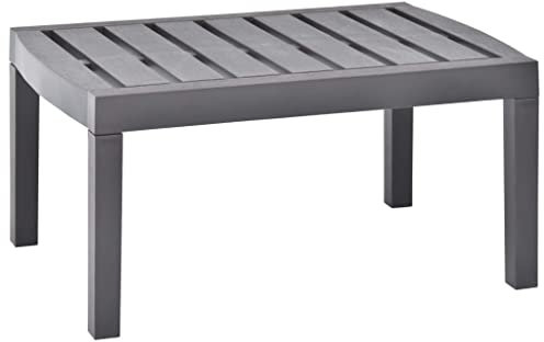 Makastle Garten Couchtisch Witterungsbeständig Gartentisch Beistelltisch Balkontisch Teetisch Terrassentisch Loungetisch Gartenmöbel, Mokka 78x55x38 cm Kunststoff