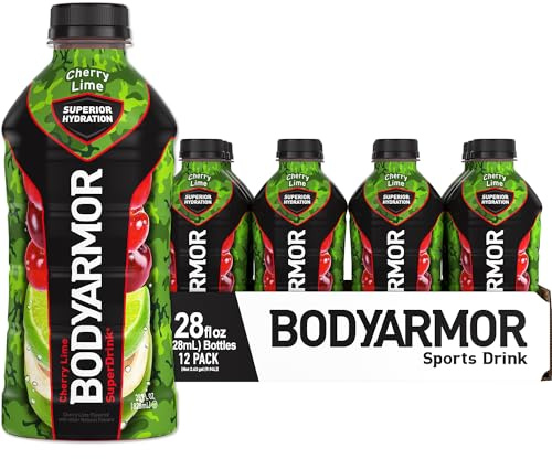 BODYARMOR Sports Drink Sports Beverage, Cherry Lime, Coconut Water Hydration, Natural Flavors With Vitamins, Potassium-Packed Electrolytes, Perfect For Athletes, 28 Fl Oz (Pack of 12)