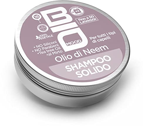 BIO MOOD Shampoo SOLIDO NEEM PERSONE made in italy cosmetici solidi bio