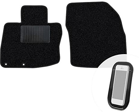 moto-MOLTICO Vorne Fußmatten Auto Velours Autoteppiche Schwarz Automatten Set 2-teilig passend für Honda Civic 2006-2012