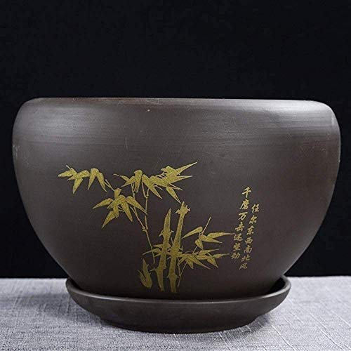 Blumentopf aus Keramik, speziell, groß, lila, sandfarben, extra groß, mit Tablett, grün, Bonsai, Zuhause, Orchideenfleisch, kleiner Pflanzer, Indoor-Schreibtisch, dekorativer Blumentopf (Color : St