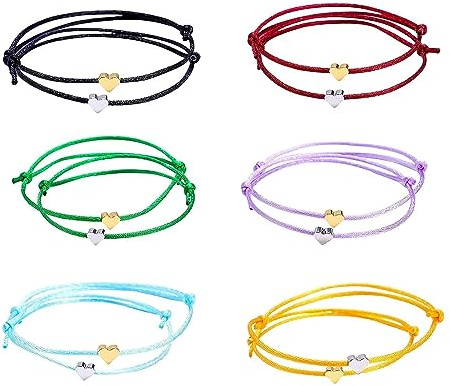 12 stycken hjärta vänskapsarmband, hjärta rep armband hjärta armband justerbar storlek hjärta armband för kvinnor flickor