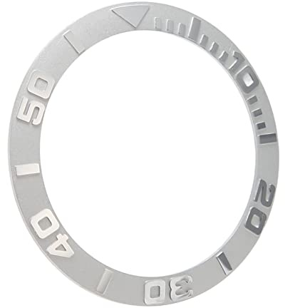 Naroote Accessori per la Sostituzione della Lunetta dell'orologio Anello della Lunetta dell'orologio con Numero Morbido in Rilievo Resistente Ai Graffi per Riparatore di Orologi (SILVER)