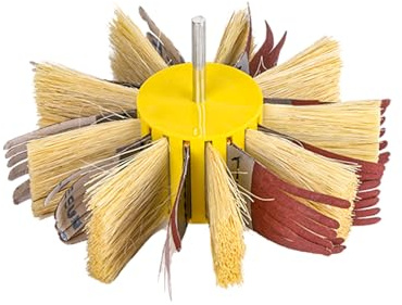 Rueda De Cepillo De Pulido De Alambre Abrasivo, Sisal Y Tela De Esmeril De 6 Para Carpintería,Grano 320