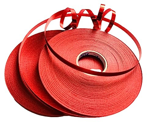 Rotes Ringelband, 5 mm, metallisches Ballonband, Geschenkverpackung, 50 m, gekräuselte Ballonschnüre, Band, Hochzeit, Geburtstag, Party, Basteln, Dekoration, 1 Stück