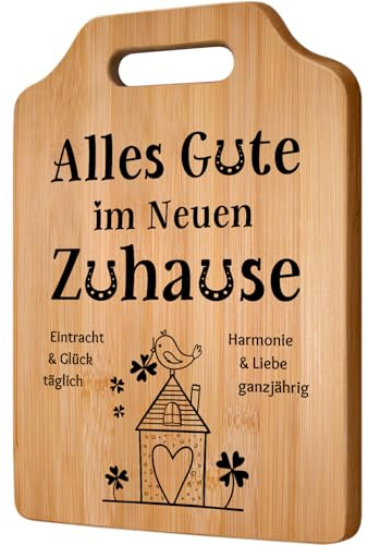Gleevara Einzugsgeschenke Wohnung - Bambus Schneidebrett | Einzugsgeschenke Haus, Geschenkideen zum Einzug ins Haus - Alles Gute im Neuen Zuhause, Richtfest Geschenk
