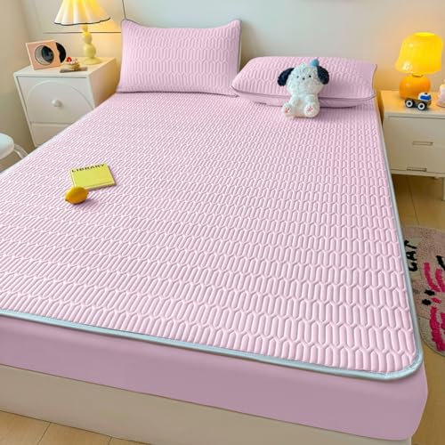 FOREPOTY viele Farben und Größen,Sommer Kühle Latex-Bettwäsche, Matratzenschoner Mit Cartoon-Aufdruck Für Kinderzimmer, Bettbezug Für Kinderzimmer,Hellviolett,90 * 200cm (1 Stück)
