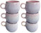PintoCer - 6 x Tazas con asa, Cerámica de Gres, Ideal para Café, Leche, Té y Chocolate, Apto para Lavavajillas y Microondas