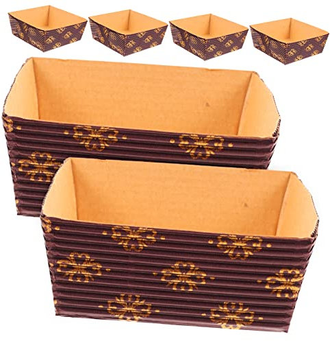 FUNOMOCYA 25 Stücke Papier Backformen Zum Brotbacken Kuchenpapierbecher Stapelbar Hitzebeständige Einweg Backformen Für Kuchen Brot Chiffon-kuchen Kleine Kuchen Eis Und Gebäck Für Privathaus