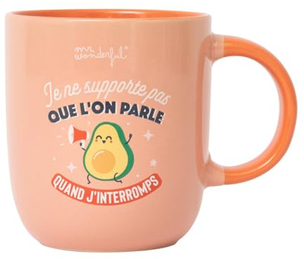 Sr. Wonderful – Taza – No puedo soportar que hablamos cuando interrumpo – Taza de cerámica con mensaje divertido