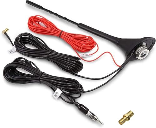 Bilradiosignalförstärkare - Aktiv radioantennsats, mast för bilantenn, FM-radioantenn, AM+FM-antenn, bilradioförstärkare, radiosplitterantenn, antenn splitter