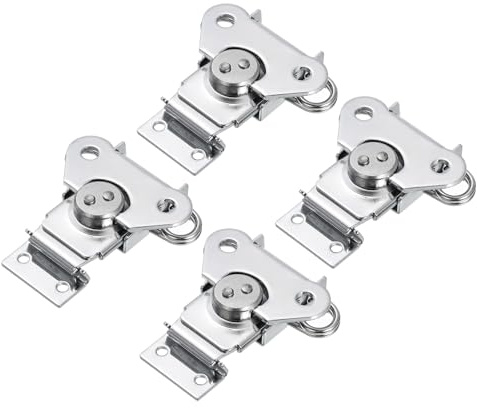 QUARKZMAN 4Pcs Perno de Mariposa Giratorio, 2.8 Pulgada Perno Giratorio de Resorte de Aleación Cierre de Palanca para Cajas Maletas Cajas de Madera, Plateado Cromado