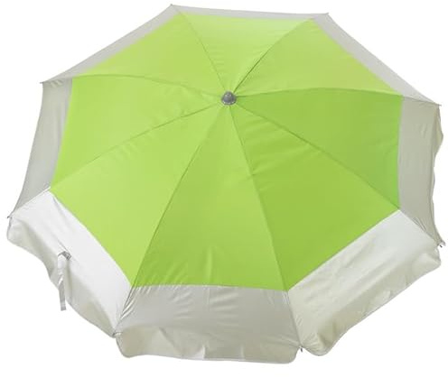 Ombrellone da spiaggia UV 50+ con 8 aste in fibra di vetro, Verde, 220 cm.