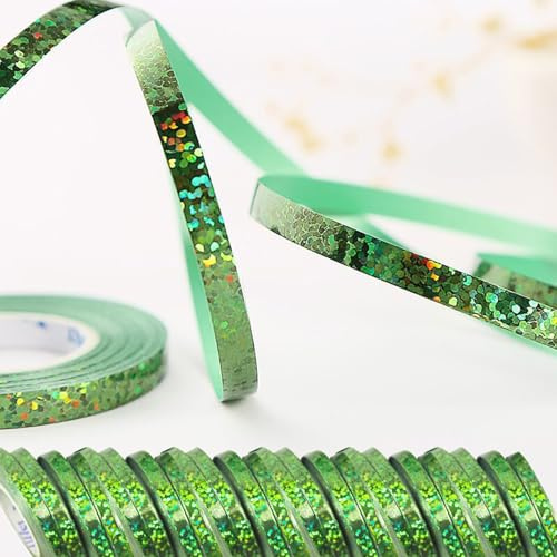 wenweo 240 Meter Luftschlangen Grün, 24 Rollen Streamers Grün | Luftschlangen für Silvester, Karneval, Fasching, Geburtstag Deko, Hochzeit Deko und alle Arten von festlichen Dekorationen