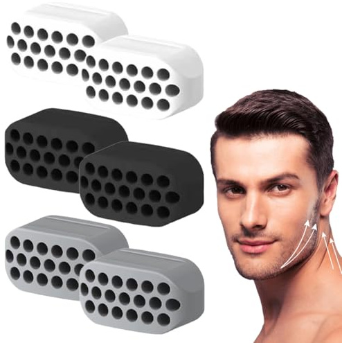 SIRLOMU 6 pcs Jawline Trainer, Kiefertrainer, Jaw Exerciser für Frauen und Männer, Kiefer Exerciser und Schöne Kieferlinie