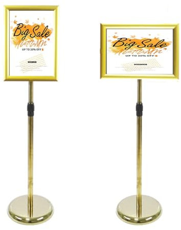 Schilderständer, Anzeigetafeln, verstellbarer Schilderhalter aus Metall, A3, Plaigetafeln, verstellbarer Schilderhalter aus Metall, A3, Plakatständer, Plakatständer, Werbeständer, A4, silber