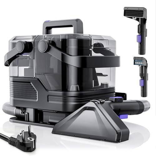 Limpiador de manchas para alfombras y tapicerías - Limpiador manual de manchas para sofás, aspiradora con lavadora húmeda, máquina de limpieza compacta y portátil, pequeña herramienta para limpiar el