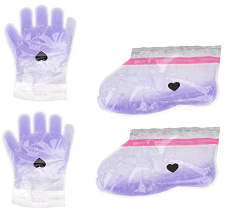 Lavendel Paraffin Hand- und Fußwachsbezüge 2 Paar für Pflege | Nichtgewebter Stoff mit Pe Beutel, Komfortabel und Langlebig, als Satz für Hände und Füße in Violett