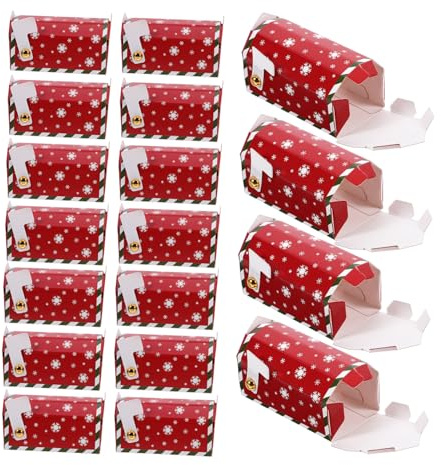 Zerodeko 20 Piezas Cajas De Dulces Navideños Unidades Cajas De Papel Para Galletas Para Fiestas Decoración De Navidad Para Regalos