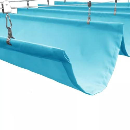 Voile d'ombrage imperméable et rétractable – Auvent anti-UV pour pergola, patio, arrière-cour – Toile de rechange avec motif ondulé métallique