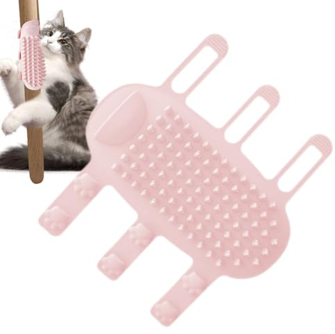 Selbstreinigende Katzenbürste – -Groomer-Bürste, Katze, selbstreinigender Zupfer, Massagekamm & Gesichtskratzer für Kätzchen mit langem und kurzem, interaktivem für Indoor-Katzen
