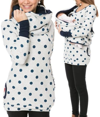 rtdgcv Mode de maternité Pull Enceinte sans Allaitement Haut Doux Confortable Femme Sweatshirt Mode de Grossesse, Blanc., XL