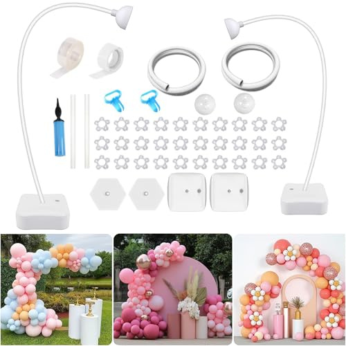 Wiederverwendbar Ballonbogen-Kit, 8.5ft&5Ft ballonbogen Gestell mit Fuß, Luftballon Bogen Kit, Party Dekoration Ballonbogen Ballon Girlanden Halter für Hochzeit Taufe, Geburtstagsfeier, Hochzeitstag