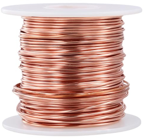 SYUTBOU Kupferdraht 1,3 mm, 42 Meter Rosegoldfarben Kupferlackdraht, Gardening Kupferdraht für Handwerk und Garten