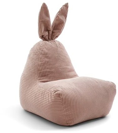 Gutekissen® Sitzsack Kinder mit Hasenohren (75x70x90cm) - Sitzsäcke fürs Kinderzimmer - Kindersitzsack mit Füllung - Montessori Bean Bag Möbel (Rosa)