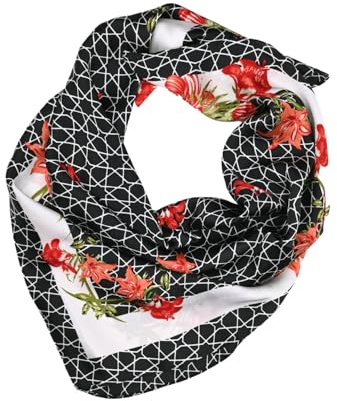 LUMBERJACK Sciarpa Donna 100% Seta, Foulard Quadrato 70x70 cm, Fantasia Floreale Arabesco, con Scatola Regalo