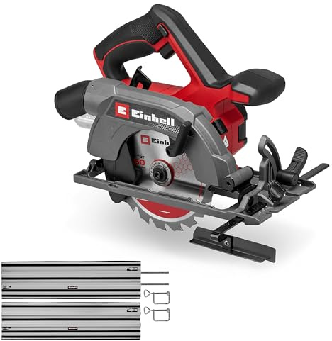 Einhell Akku-Handkreissäge TE-CS 18/150-2 Li - Solo Power X-Change (18 V, Ø 150 mm Sägeblatt, 49 mm Schnitttiefe, ohne Akku, inkl. Führungsschiene)