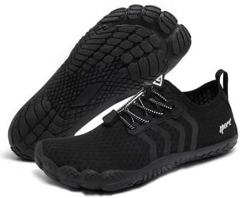 Heiiwarm Water Shoes Barefoot Swim Surfing Men Breathable Boat Women Shoes Pool Beach Hiking Lightweight Slip On Shoes Outdoor Diving Quick Dry Sea Shoes Black 9
