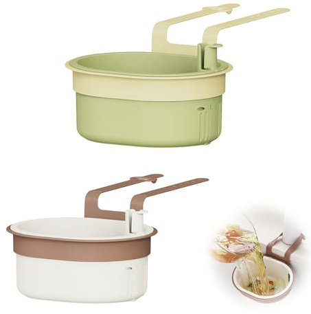 2 piezas cesta colador para fregadero, colador con botón de presión para colgar, cesta colador fregadero escurridor, para lavar/organizar en las vacas