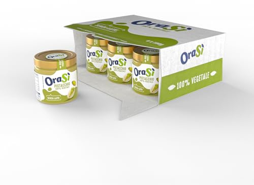 OraSì Crema Spalmabile al Pistacchio da 180gr 6 unità - Crema 100% Vegetale senza tracce di latte e con la materia prima come primo ingrediente
