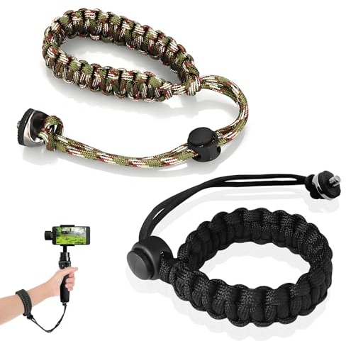 SRVAXZN 2 Stück Kamera-Handschlaufe mit 1/4-Zoll-D-Ring-Schraube, Verstellbare Kamera-Handschlaufe Handschlaufe Kameragurt Schnellverschluss Wrist Strap für Action Kameras X3 SelfieSticks