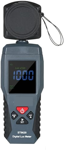Luxmetro portatile, Luxmetro digitale Display LCD Illuminometro portatile Luminometro Fotometro Luxmetro Esposimetro 1-200000 Lux ST962