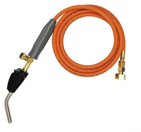 Vilgftyiet Copper Welding Torch with 2m Hose, Electronic Ignition, Stainless Steel Construction for Propane Gas Heating, Metalwork, BBQ and Outdoor Cooking