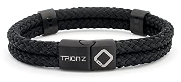 Trion:Z Zen Loop Duo Bracelets for Men and Women - Unisex Wristband (Large, Black)
