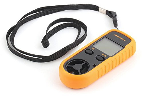 RGBS Anemometer Digital LCD Wind Speed Meter Gauge Air Flow Velocity Measurement Thermometer with Backlight for RC Drones Helicopter Windsurfing Kite Flying Sailing Surfing Fishing UK With battery.