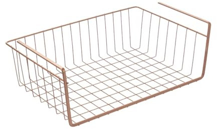 Metaltex Kanguro Undershelf Basket - Multipurpose, Space-saving Organiser for Home and Kitchen Essentials or Bathroom Products - Polytherm Copper, 40 x 26 x 14 Centimetres
