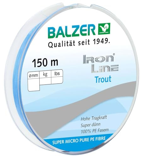 Balzer Ironline Trout 150m 3-Fach geflochtene Schnur für Forelle