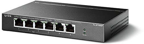 TP-Link 6 Port Fast Ethernet 10/100Mbps PoE Switch 4 PoE+ Ports @67W Plug & Play Sturdy Metal w/Shielded Ports Extend Mode Priority Mode (TL-SF1006P)